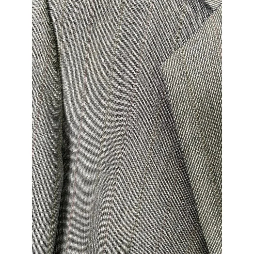 VTG Foleys Hart Schaffner Marx Gray Striped 2 Button Blazer Jacket 43L